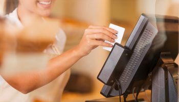 cashier swiping card