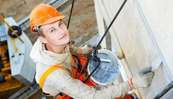 construction worker on rope