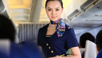flight attendant on a plane