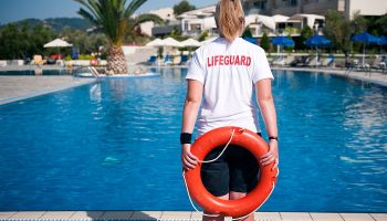 lifeguard by the pool